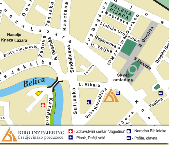 jagodina mapa Kontakt   Biro inženjering   Građevinsko preduzeće, Jagodina jagodina mapa